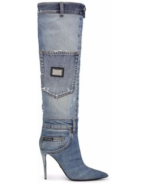 Dolce & Gabbana Hoge & Overknee Laarzen - Blauw