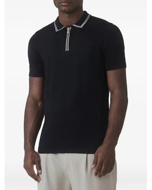 Mauvais Zip-Fastening Polo Shirt - Black