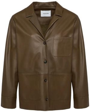 Yves Salomon Pocket Leather Jacket - Green