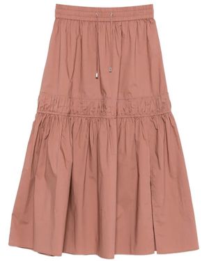 Patrizia Pepe Falda Midi A Capas - Rosa