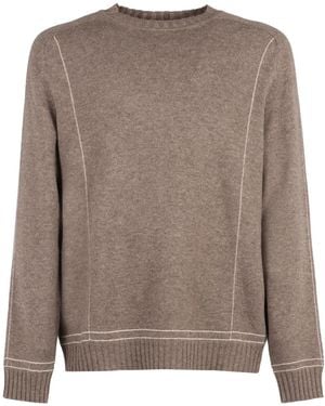 Giorgio Armani Pull En Maille Nervurée - Marron