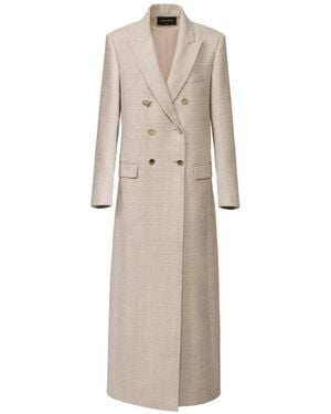 Fabiana Filippi Double-Breasted Check-Pattern Coat - Natural