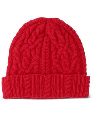 Aspesi Beanie Mit Zopfmuster - Rot