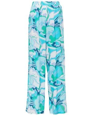 Melissa Odabash Floral-Print Palazzo Trousers - Blue