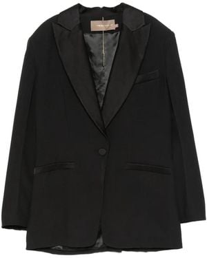 SIMONA CORSELLINI Peak-Lapel Single-Breasted Blazer - Black