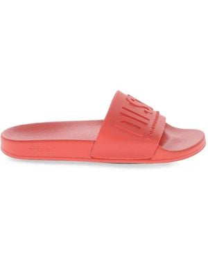 DIESEL Sa-Mayemi Embossed-Logo Slides - Pink
