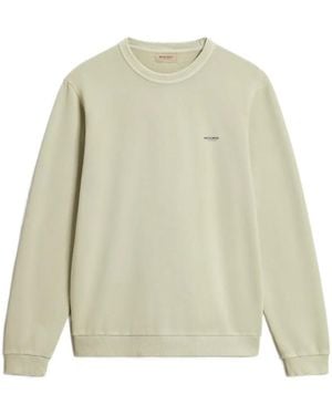 Woolrich Garment-Dyed Logo-Print Sweater - White