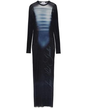 Jean Paul Gaultier メッシュ マキシドレス - ブルー