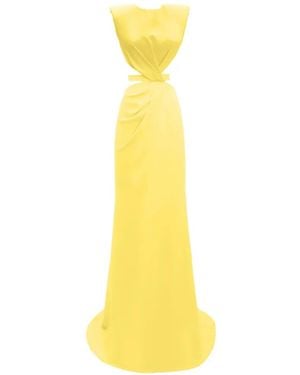 Gemy Maalouf Cut-Out Twisted-Detail Maxi Dress - Yellow