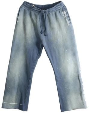 SAITOS Nirva Washed-Effect Track Trousers - Blue