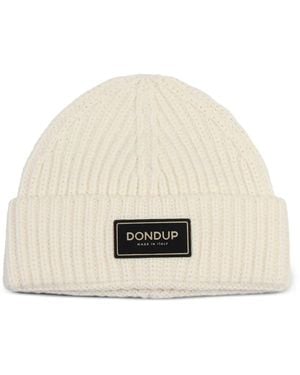 Dondup Logo-Patch Beanie Hat - Natural