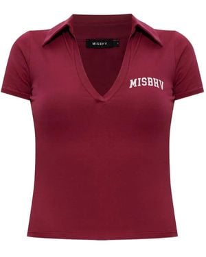 MISBHV V-Neck Logo Top - Red