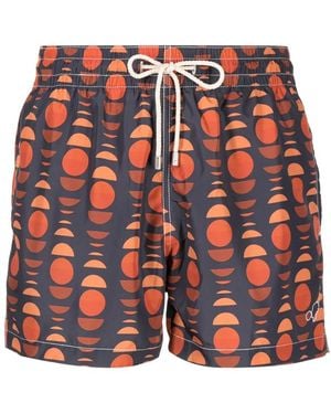 ARRELS Barcelona Badeshorts Mit Grafischem Print - Rot