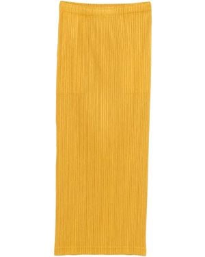 Pleats Please Issey Miyake Pleated Maxi Skirt - Yellow