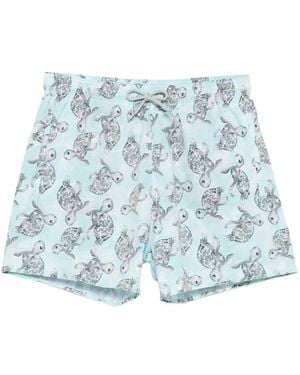 Emporio Armani Turtle Print Swim Shorts - Blue