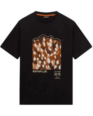 Napapijri Graphic-Print T-Shirt - Black