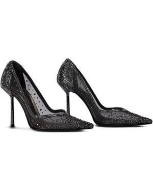 Le Silla 100Mm Nicole Crystal-Embellished Mesh Court Shoes - Black