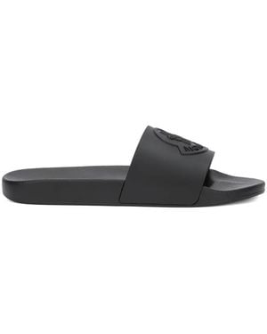 Moncler Basile Logo-Embossed Slides - White