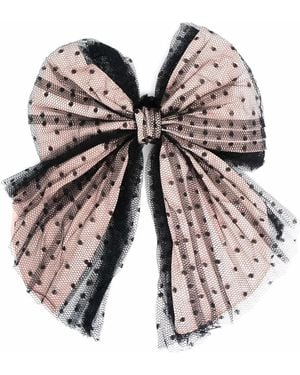 Red(V) Tulle Bow Hair Band - Black