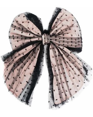 Red(V) Tulle Bow Hair Band - Black