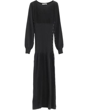 Paloma Wool Fa Button-Detail Long-Sleeve Dress - Black