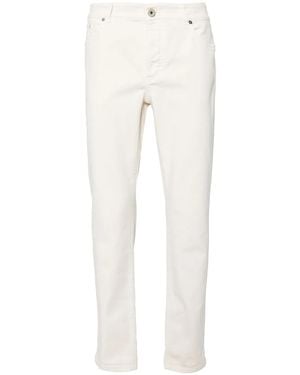 Brunello Cucinelli Mid-rise Slim-fit Jeans - White