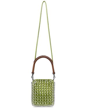 Self-Portrait Bolso De Hombro Con Detalles De Cristal - Verde