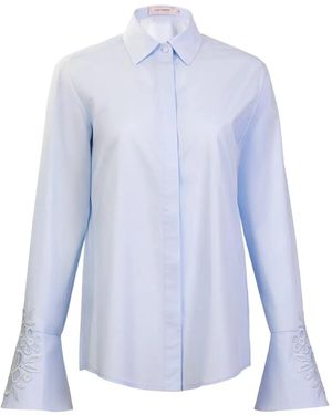 Silvia Tcherassi Neve Flared Embroidered Shirt - Blue