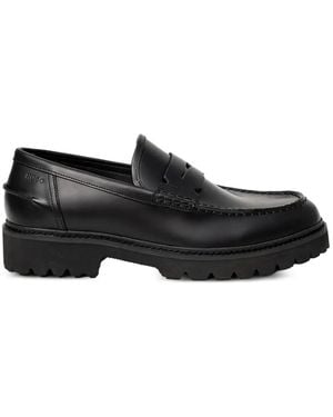 HUGO Lug-Sole Penny Loafers - Black