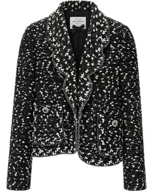 Edward Achour Paris Mélange-Effect Bouclé Jacket - Black