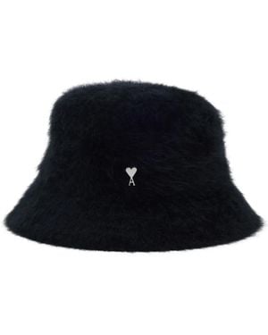 Ami Paris Sombrero de pescador con placa Ami de Coeur - Azul
