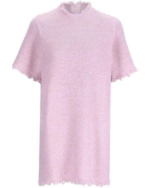 Jil Sander Robe Manches Courtes À Design Tissé - Pink