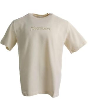 JW Anderson Logo-Embroidered T-Shirt - White