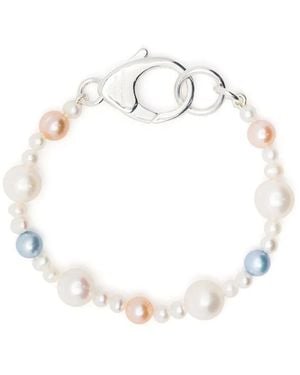 Hatton Labs Lobster-Lock Pearl Bracelet - White