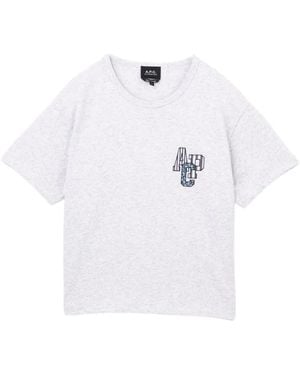 A.P.C. T-Shirt À Logo Brodé - Blanc