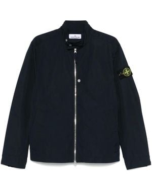 Stone Island Logo Zipped Jacket - Blue