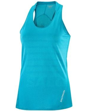 Salomon Sense Aero Singlet Gfx Racerback Tank Top - Blue