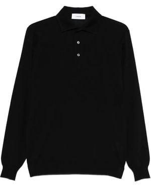 Lardini Langärmeliges Poloshirt - Schwarz
