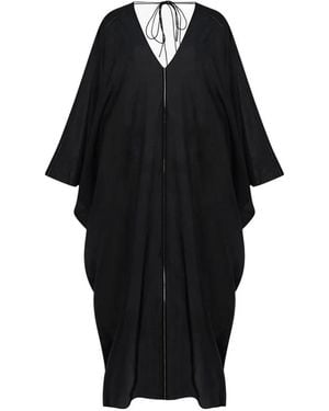 Another Tomorrow Voile Dolman-Sleeve Maxi Dress - Black