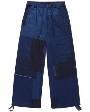 Blue Blue Japan Kasezome Sashiko Patchwork Pants - Blue