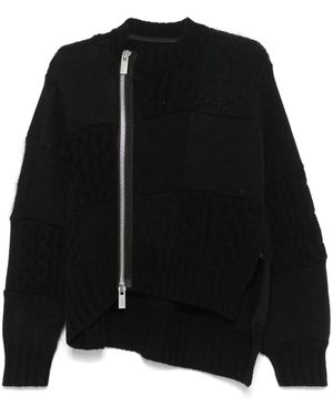 Sacai Cardigan Im Patchwork-Look - Schwarz