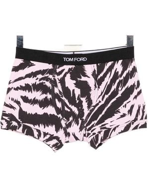Tom Ford Tiger-Print Boxer Briefs - White