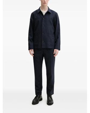A.P.C. Pinstripe Wool-Blend Jacket - Blue