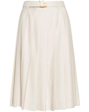 Miu Miu Pleated Midi Skirt - White
