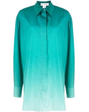 Oscar de la Renta Ombré-Effect Shirt Jacket - Blue