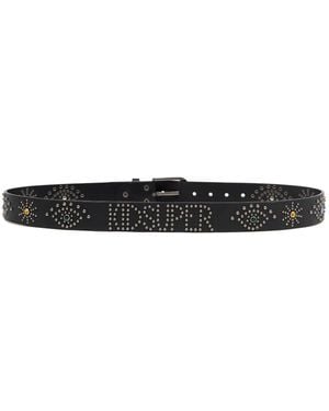 Kidsuper Studded Leather Belt - White