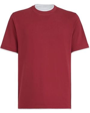 Brunello Cucinelli Cotton T-Shirt - Red