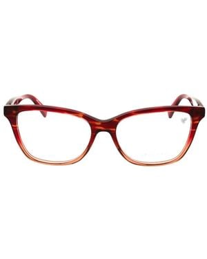Longchamp Rectangle-Frame Glasses - Red