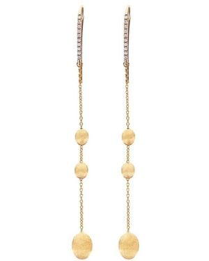 Nanis Pendientes En Oro Amarillo De 18 Ct Con Diamantes - Blanco