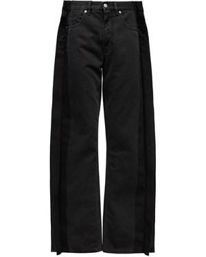 MM6 by Maison Margiela Split-Leg Cotton Trousers - Black